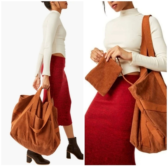 Free People Handbags - NWT Free People Mega Cord Tote/Bronze